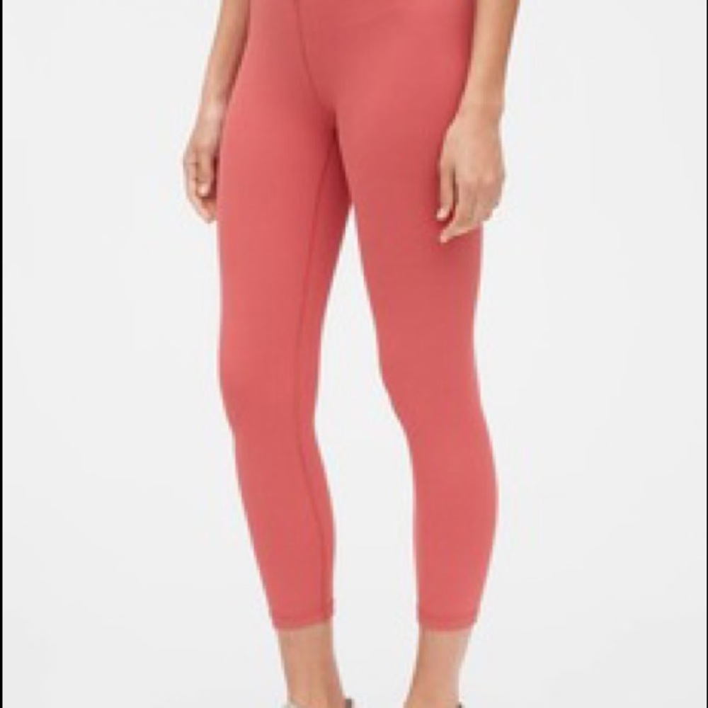 Pink GapFit High Rise Rib Blackout 7/8 Leggings